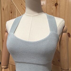 Abercrombie & Fitch Gray Ribbed Knit Top